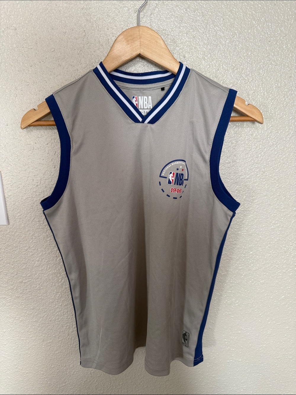NBA Kids Grey Jersey with Blue Trim